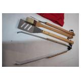 Set of Marlboro Steak Tools with Red Canvas Roll