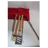 Set of Marlboro Steak Tools with Red Canvas Roll