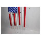 Patriotic Wind Chime Featuring Red, White, and Blue Design