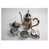 Vintage Silver-Plated Tea Set with Teapot and Sugar Bowl