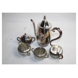Vintage Silver-Plated Tea Set with Teapot and Sugar Bowl