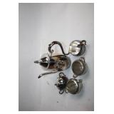 Vintage Silver-Plated Tea Set with Teapot and Sugar Bowl