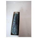 Vintage Folding Paper Fan with Geometric Design