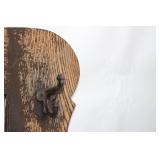 Vintage Wooden Wall Mirror with Coat Hooks