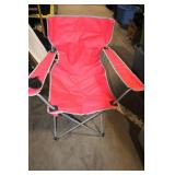 Red Folding Camping Chair with Cup Holder