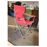 Red Folding Camping Chair with Cup Holder