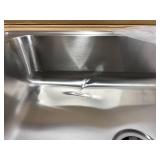 33x22 Single Bowl Drop In Sink * Damaged*