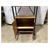 Rustic Bookshelf Cart With Bottom Storage Cabinet