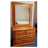 Oak Dresser with Mirror