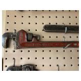 Large Hand Tool LOT - Hand Saws, Pipe Wrenches,