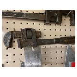 Large Hand Tool LOT - Hand Saws, Pipe Wrenches,