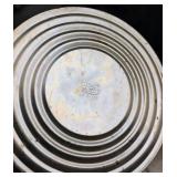 Pair of Vintage Jeanette Petal Swirl Ultramarine and Two Sterling Weighted Candle Sticks