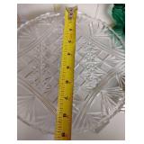 Pair of Vintage Jeanette Petal Swirl Ultramarine and Two Sterling Weighted Candle Sticks