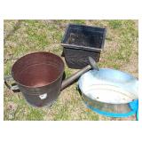 Shop Vac, Box Fan, Vintage Sears Cooler, Garden Hose, Tarp