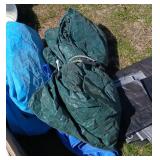 Shop Vac, Box Fan, Vintage Sears Cooler, Garden Hose, Tarp