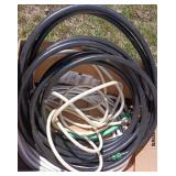 Shop Vac, Box Fan, Vintage Sears Cooler, Garden Hose, Tarp