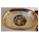 Pink Depression Glass and Victorian hand-painted glass bride