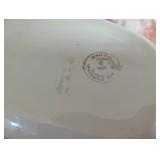 Pink Depression Glass and Victorian hand-painted glass bride