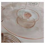 Pink Depression Glass and Victorian hand-painted glass bride