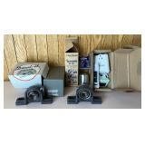 Dowling Jig, Pair of Pillow Block Bearings, Craftsman Viscosimeter, 1/8" Steel Stamp Letters