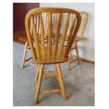 Set of Four Stools - Swivel Solid Oak Very Nice