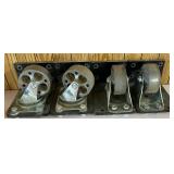 Four 4" Cast Iron Industrial Wheels