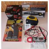 Tool LOT - Craftsman DC/AC Clamp Meter, Everstart 3A Smart Charger, Pocket Hole Clamp, Straight Line Generator, Circuit Breaker Finder