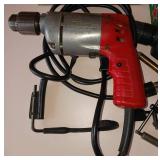 Two Electric Hand Drills - Milwaukee and B&D, Drill Bits, Weller Soldering Gun