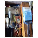 Paint and Outdoor LOT - Paint Brushes, Rollers, Spray Paint, Weed Trimmer Cutting Line