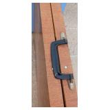 Vintage Metal Folding Table and Shop Made Storage Cabinet