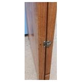 Vintage Metal Folding Table and Shop Made Storage Cabinet