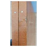 Vintage Metal Folding Table and Shop Made Storage Cabinet