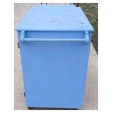 Vintage Metal Folding Table and Shop Made Storage Cabinet