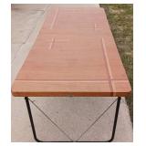 Vintage Metal Folding Table and Shop Made Storage Cabinet