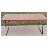 Vintage Metal Folding Table and Shop Made Storage Cabinet