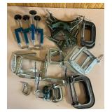 22 Piece Clamp LOT - Craftsman Framing Clamps, C Clamps