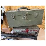 Eleven Piece LOT - Two Vintage Metal Toolbox