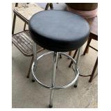 Six Piece LOT - Vintage Wood and Metal Shop Stool, Bar Stool, Metal 2-Step Stool, Footstool, Office Chair