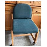 Armoire Style Oak Computer Cabinet with Chair