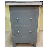 Shop Made Two Drawer Wooden Cabinet