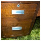 Large Wooden Four Drawer Desk / Sewing Table