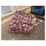 RED & WHITE STRIPE CANOPY WITH ALUMINUM FRAME