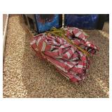 RED & WHITE STRIPE CANOPY WITH ALUMINUM FRAME