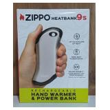 Zippo HeatBank 9s Rechargeable Hand Warmer & Power Bank 5200 mAh, 9 hrs - SILVER
