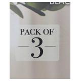 Pack of 3 Tower Lanterns - LED Candle with Remote - Black Finish - Steel