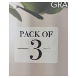 Pack of 3 Tower Lanterns - LED Candle with Remote - Gray Finish - Steel