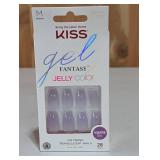 KISS Products Gel Fantasy Jelly Color Sculpted Long Square Translucent Fake Nails - Quince Jelly - 31ct