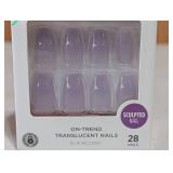 KISS Products Gel Fantasy Jelly Color Sculpted Long Square Translucent Fake Nails - Quince Jelly - 31ct