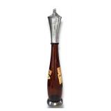 Vintage ancient age, Amber glass bourbon bottle, lighter with silver top 1 pint