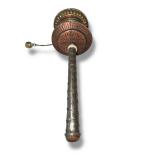 Vintage Tibetan Buddhist Prayer Wheel – Copper & Silver with Mantra Scroll